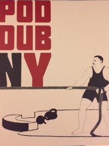 “Poddubny Champion of Champions” in English, with an illustration of the sculptor-graphic artist Mikhail Plohotsky